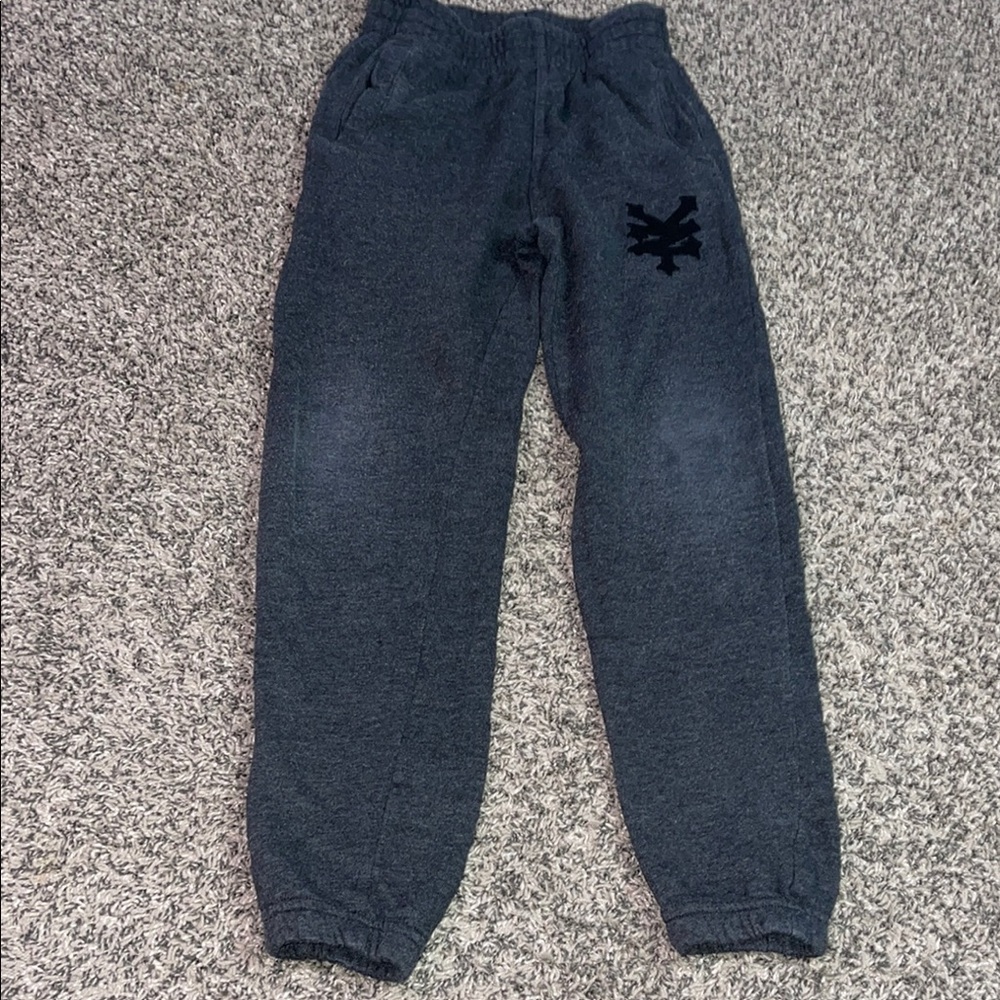Kids Zoo York dark grey sweatpants boys size 8 small SEE FLAWS